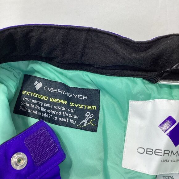 Obermeyer Ski Pants Purple Size Teen M 10-12 Cinch Waist - Picture 10 of 15